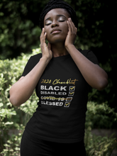 Load image into Gallery viewer, Covid-19 Checklist T-shirt-BLACK LIVES