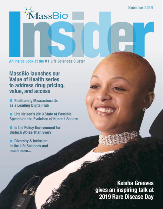 KEISHA GREAVES ON FRONT COVER OF MASSBIO MAGAZINE FEATURE 2019