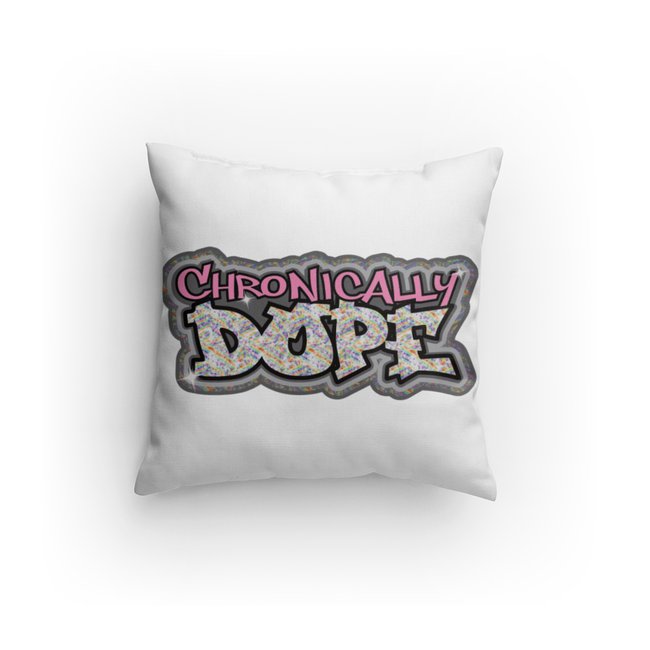 Chronically Dope Throw Pillow-White